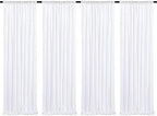 Poise3EHome White Sequin Backdrop Curtain,4 Panels 2FTx8FT Glitter Background for Party Birthday Party Baby Shower Wedding Christmas Thanksgiving Halloween Holiday Festival Decor by Poise3EHome