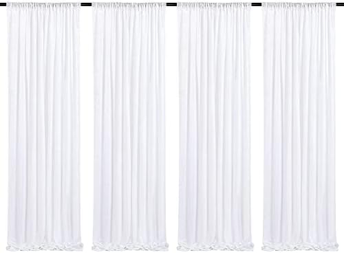 Poise3EHome White Sequin Backdrop Curtain,4 Panels 2FTx8FT Glitter Background for Party Birthday Party Baby Shower Wedding Christmas Thanksgiving Halloween Holiday Festival Decor by Poise3EHome