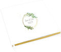 Andaz Press Personalized Wedding Guestbook with Gold Accents, Round Watercolor Greenery Wreath White Guest Sign in Guest Registry 120 Pages 8.5 X 8.5 Memories Book for DIY, Scrapbook, Photo Album by AndazPress