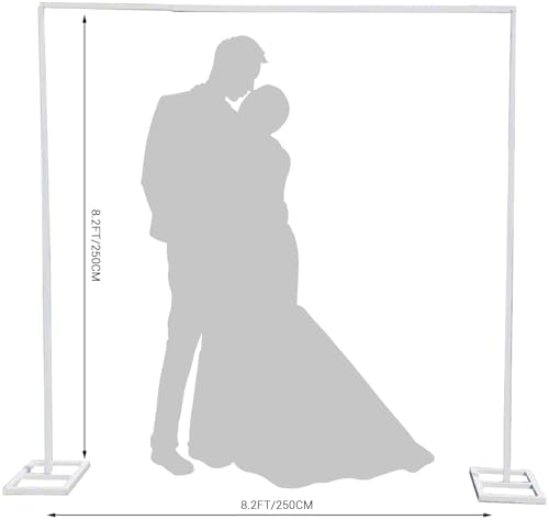 8.2FT Heavy Duty Adjustable Backdrop Stand Kit Square Wedding Arch Balloon Arch for Photo Booth Background Baby Shower Birthday Party Decorations - Image 2