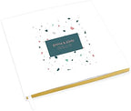 Andaz Press Personalized Wedding Guestbook with Gold Accents, Terrazzo White Guest Sign in Guest Registry 120 Pages 8.5 X 8.5 Memories Book for DIY, Scrapbook, Photo Album by AndazPress
