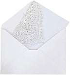 20Pcs Laser Cut Pocket Wedding Invitation Covers, 4.9×7 Inch Trifold Lace Floral Invitation Sleeves with Envelopes personalized wedding invitations(White, 20 Pcs Customized Printed) - Image 7
