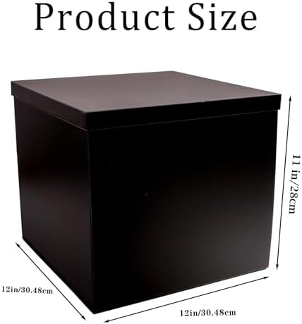 UoeRing 3 Pcs Large Gift Box Matte Black 12x12x11 Inch with Lid - Image 3
