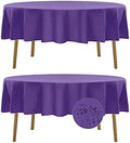 Fokitut 2 Pack Waterproof Round Tablecloth, 90 Inch, Stain Resistant and Wrinkle Polyester Table Cloth, Fabric Table Cover for Kitchen Dining, Wedding, Party, Holiday Dinner-Purple by BalsaCircle