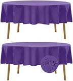 Fokitut 2 Pack Waterproof Round Tablecloth, 90 Inch, Stain Resistant and Wrinkle Polyester Table Cloth, Fabric Table Cover for Kitchen Dining, Wedding, Party, Holiday Dinner-Purple by BalsaCircle