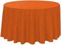 Polyester Round Tablecloth 120" Ideal for 60 inch round table (Orange) by KS+Linens