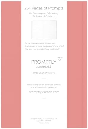 Promptly Journals, A Complete Childhood History: From Pregnancy to 18 Years Old (Dusty Rose, Pink, Linen) | Baby Book and Pregnancy Journal | Baby Memory Book - Image 2