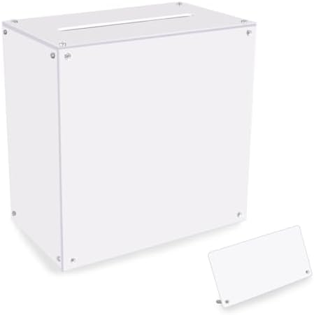 Acrylic Wedding Card Box with Slot Top, Detachable DIY Card Box for Wedding Reception, Corner Brackets & Screws Included, Acrylic Table Sign Holder Included by Unknown