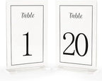 Acrylic Table Numbers 1-20 with Stand, Printed Black Font on 4x6 inch Acrylic, Clear Table Number Signs and Holders, Centerpiece for Events, Weddings, Reception, Party, Anniversary, and Decoration by Unknown