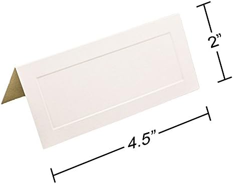 JAM PAPER Foldover Wedding Table Place Cards - 2 x 4 1/4 - Off White with Embossed Border - 100/Pack - Image 5