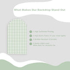 Checkered Gingham Arch Backdrop Cover 7.2ft Green and White Plaid Party - Image 5