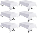 sancua 6 Pack White Table Cloth 60x102 Inch for 6 Feet Rectangle Tables by sancua