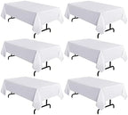 sancua 6 Pack White Table Cloth 60x102 Inch for 6 Feet Rectangle Tables by sancua