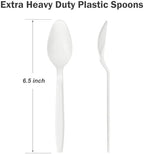 Dealusy 360 Count White Plastic Spoons Disposable - Image 3