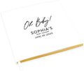 Andaz Press Personalized Baby Shower Guestbook with Gold Accents, Oh Baby Custom Guestbook, Gender-Neutral, White Guest Sign-in Registry, 120 Pages 8.5" Memories Book DIY Scrapbook Photo Album by AndazPress