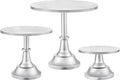 HBlife 3 PCS Silver Cake Stand Set (8"/10"/12" Cake Plate), Metal by HBlife