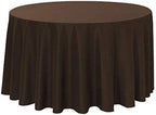 Polyester Round Tablecloth 120" Ideal for 60 inch Round Table (Brown) - Image 2
