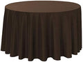 Polyester Round Tablecloth 120" Ideal for 60 inch Round Table (Brown) by KS+Linens