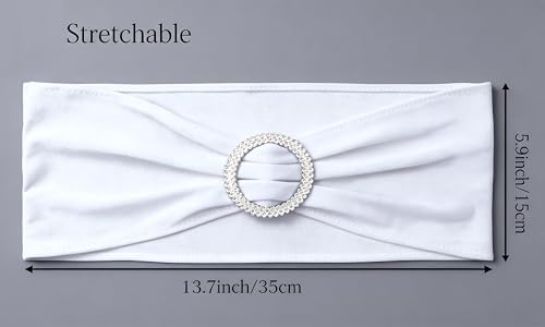 Spandex Chair Sashes, White, Pack of 50 - Image 3