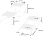 Dessert Table Risers Display Stands Food display White Metal Square Retail Pizza,Cupcake,Candy Stands Food Platter Tray,6x6 INCH,Set of 4 - Image 2