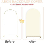 Ivory Wedding Arch Cover Set of 3 Stretchy Arch Backdrop Cover 4FT, 5FT, 6FT Cover for Arch Backdrop Spandex Fitted Wedding Arch Stand Covers for Birthday Party Ceremony Banquet Decor - Image 5