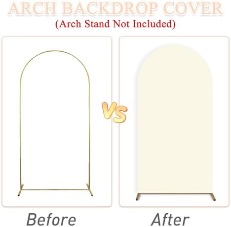 Spandex Arch Cover Ivory Wedding Arch Backdrop Covers 7.2FT Chiara Arch Stand Cover Arches Covers Stretchy Backdrops Fabric Covers for Happy Birthday Baby Shower Graduation Party Decor - Image 6
