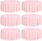 Showgeous 90 Inch Pink Round Tablecloths, Polyester Table Covers by Showgeous
