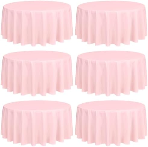 Showgeous 90 Inch Pink Round Tablecloths, Polyester Table Covers by Showgeous