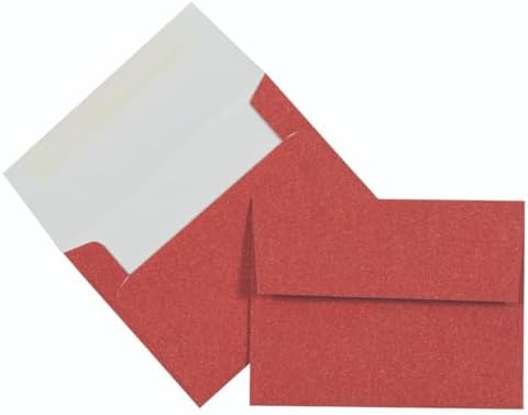 LUXPaper A2 Invitation Envelopes | Peel & Press | 4 3/8" x 5 3/4" | Holiday Red Sparkle | 90lb. Text | 50 Qty - Image 6