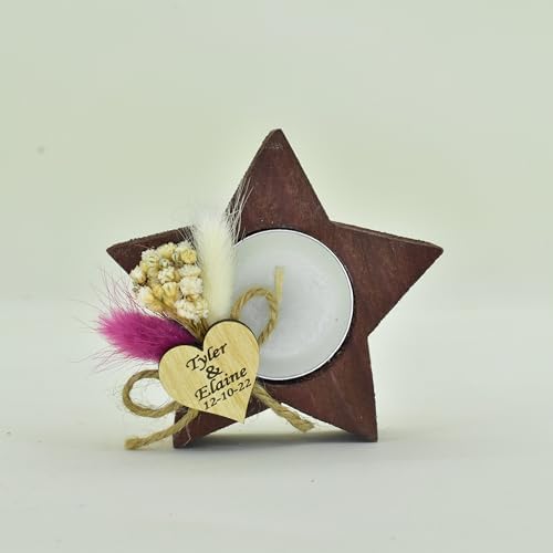 10 Pieces Wood Tealight Candle Holder, Wedding Favors, Star Shape Candle, Party Favors, Personalized Gift - Image 7