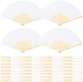 Aneco 36 Pieces Handheld Paper Fans Paper Folding Fans with Bamboos for Wedding Gift, Party, Home, DIY, White by Aneco
