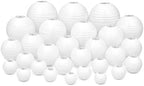 White Paper Lanterns Decoration Set of 25 – Hanging Chinese Lanterns for Wedding, Birthday, Baby Shower, Bridal Shower, Christmas, Party & Home Decor – 6, 8, 10, 12 & 14 Inch Combo Pack by Unknown