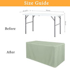 Obstal 2 Pack Table Clothes for 8 Foot Rectangle Tables, Sage Green - Image 6