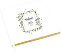 Andaz Press Personalized Baby Shower Guestbook with Gold Accents, Greenery Square Frame Custom, White Guest Sign in Registry 120 Pages 8.5 X 8.5 Memories Book for DIY, Scrapbook, Photo Album by AndazPress