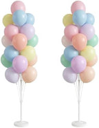 Pastel Balloon Column Kit Set of 2 With Macaron Latex Balloons Stand Included - Base,Pole,Balloon Tower Backdrop Decoration for Wedding,Baby Shower,Bridal,Graduation,Birthday,Easter Party,Bachelorette by HiinsPartyDecoration