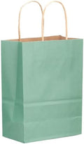 qiqee 100-Packs Light Blue Paper Gift Bags with Handles Bulk 8.26"×6"×3.15" Small Size Gift Bags Multiple Uses by Qiqee