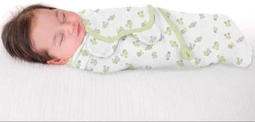 SwaddleMe by Ingenuity Original Swaddle, 100% Cotton, Improves Sleep & Calms Startle Reflex, 0-3 Months, 3-Pack - Busy Bees - Image 7