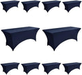 10-Pack 6ft Spandex Table Covers for Rectangle Standard Folding Tables - Wrinkle Resistant Stretch Tablecloths - Ultimate Fitted Table Protector for Parties, Banquet, Wedding by Unknown
