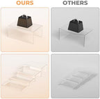 Acrylic Buffet Risers, Food Risers for Buffet Table, Clear Acrylic Risers Display Stand with U Shaped for Catering Supplies, Scalloped Acrylic Serving Tray for Cupcake, Dessert and Party (Clear 4 PCS) - Image 4