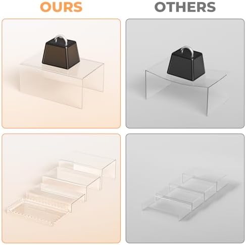 Acrylic Buffet Risers, Food Risers for Buffet Table, Clear Acrylic Risers Display Stand with U Shaped for Catering Supplies, Scalloped Acrylic Serving Tray for Cupcake, Dessert and Party (Clear 4 PCS) - Image 4