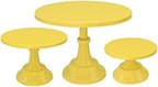 Set of 3 Pieces Cake Stands Iron Cake Holder Dessert Display Plate Serving Tray for Baby Shower Wedding Birthday Party (Yellow) by ATRDTO