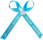 Personalized Ribbons Bows 25 for Wedding Bridal Shower Baby Favor, Party Favors, Quinceanera Anniversary Sweet 16 Custom Made Names (Turquoise) - Image 2