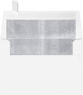 LUXPaper A4 Foil Lined Invitation Envelopes | Peel & Press | 4 1/4" x 6 1/4" | White w/Silver LUX Lining | 60lb. Text | 500 Qty by LUXPaper