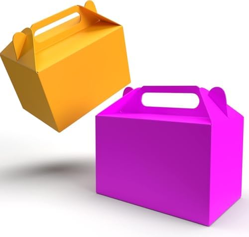 The Dreidel Company Gable Treat Boxes, Party Favor Boxes for Kids Birthday, Candy Boxes Party Favors, Weddings Events, Baby Shower, 6.25" x 3.5" x 3.5" Inch Box (Multi-Color Treat Box) (384-Pack) - Image 5