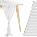 12 Pack White Table Runner 10ft Romantic Chiffon Table Runner for Wedding Baby Shower and Birthday Party Cake Table Decorations(120 x 12 in) by Unknown