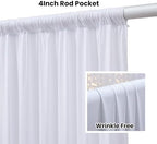 30FTx14FT White Backdrop Curtains for Wedding Party, Birthday and Labor Day - Image 2