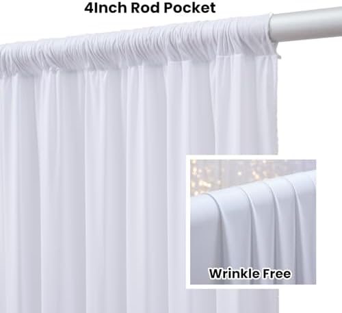 30FTx14FT White Backdrop Curtains for Wedding Party, Birthday and Labor Day - Image 2
