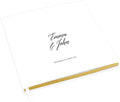 Andaz Press Personalized Wedding Guestbook with Gold Accents, Traditional Script White Guest Sign in Guest Registry 120 Pages 8.5 X 8.5 Memories Book for DIY, Scrapbook, Photo Album by AndazPress