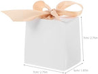Mini White Favor Box 50 Sets Paper with Ribbon Xmas for Baby Shower Gifts - Image 2