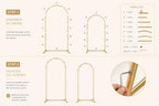 Gold Wedding Arch Backdrop Stand Set of 2, 7.2FT & 6FT Metal Arch Backdrop - Image 6